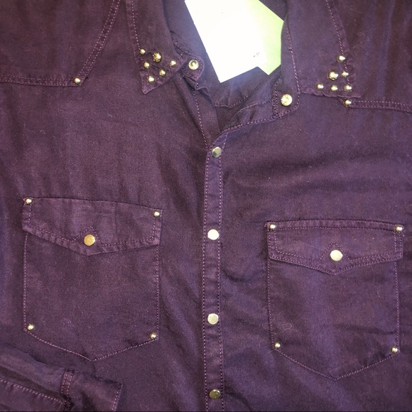 Burgundy Chambray Shirt - Picture 3 of 8